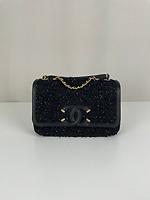 Chanel sac en tweed noir - Photo 1