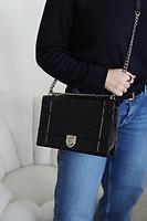 Sac bandoulière Dior Diorama en cuir noir - Photo 4