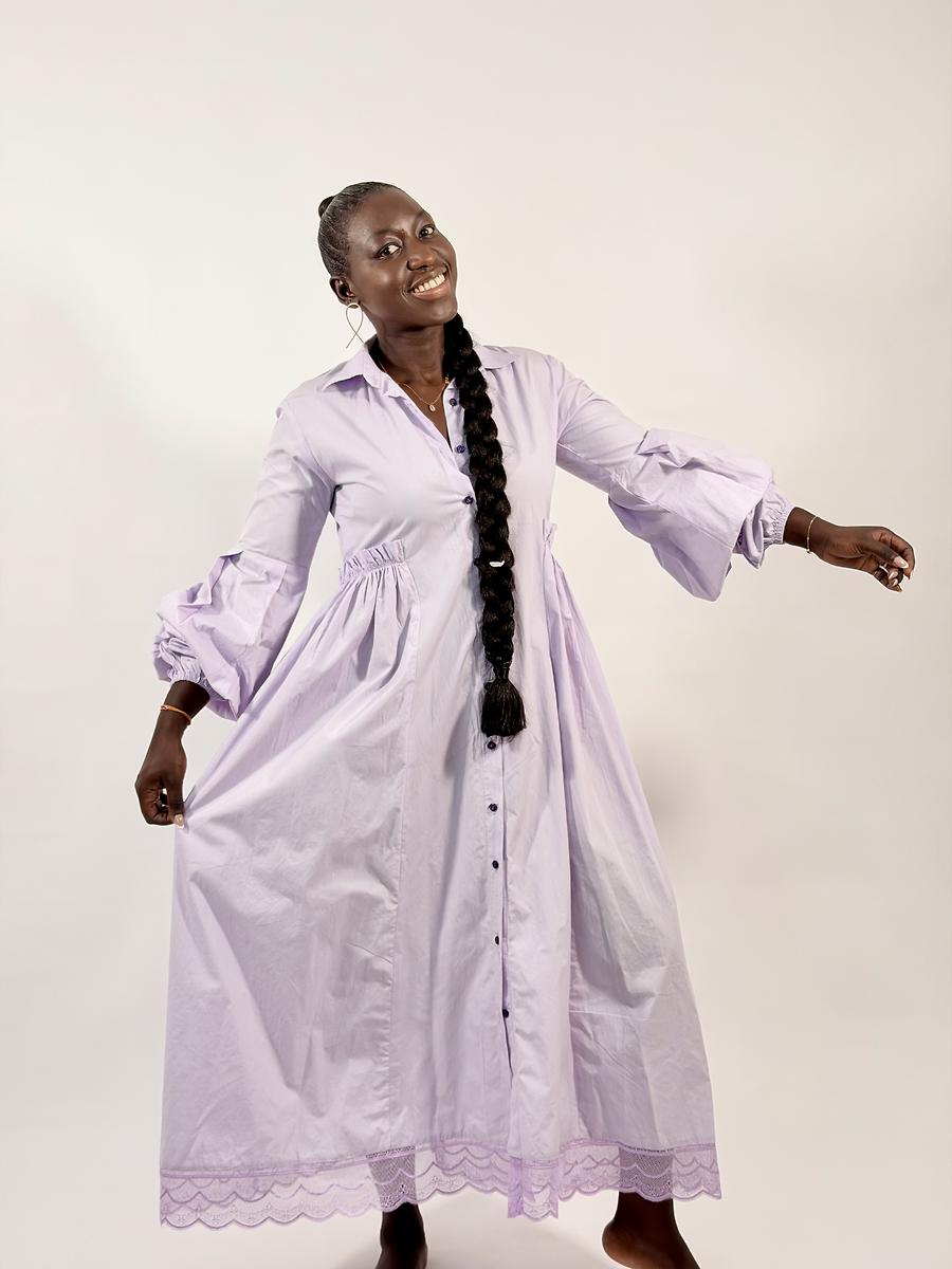 Robe mauve claire 3/4