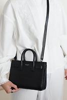 Sac de jour baby Saint Laurent en cuir grainé noir - Photo 2