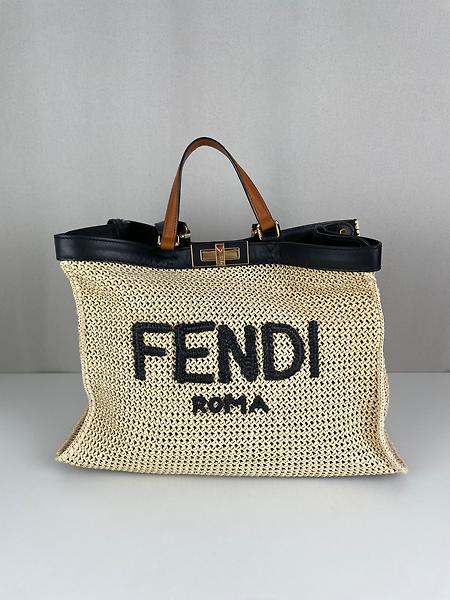 Fendi cabas Peekaboo tote moyen raphia
