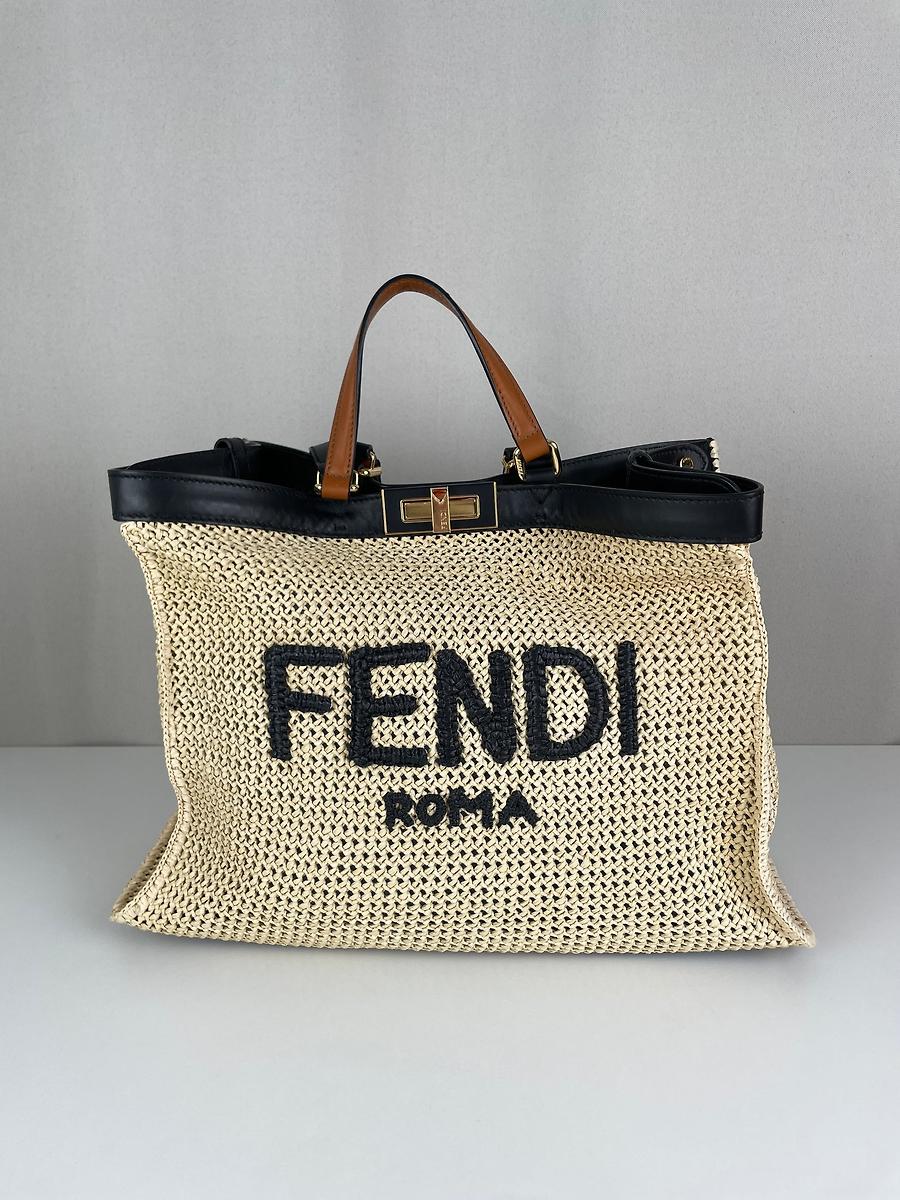 Fendi cabas Peekaboo tote moyen raphia