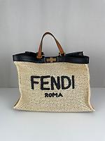 Fendi cabas Peekaboo tote moyen raphia - Photo 1