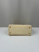 Sac Lady Dior taille medium cuir verni beige vintage - Photo 7