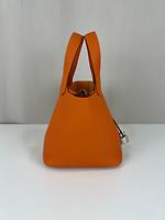 Sac Hermès Picotin Lock 18 en cuir taurillon Clémence orange - Photo 6
