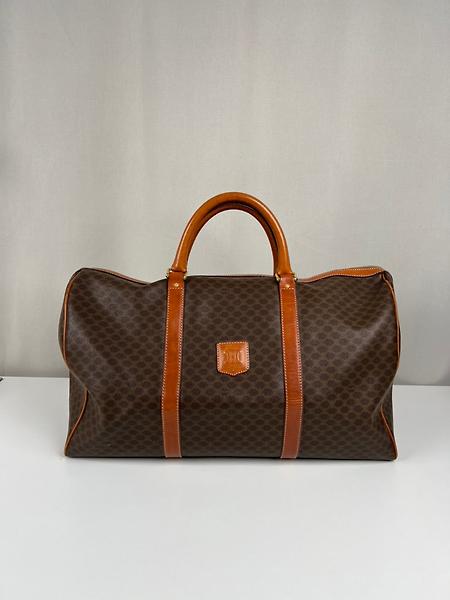 Sac de voyage Céline Boston 50 en toile macadam marron