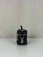 Sac bandoulière Dior mini vanity cuir noir - Photo 5