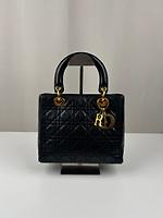 Sac à main Lady Dior medium cuir noir vintage - Photo 1