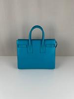 Saint Laurent Sac de Jour small en cuir bleu turquoise - Photo 6