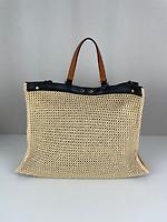 Fendi cabas Peekaboo tote moyen raphia - Photo 6