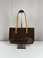 Petit sac cabas Céline en toile marron macadam - Photo 3