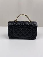 Sac Chanel top handle cuir noir - Photo 7