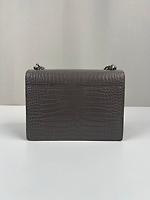 Sac Saint Laurent Sunset moyen en cuir gris embossé - Photo 4