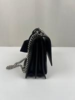 Sac bandoulière Saint Laurent Sunset taille medium cuir noir - Photo 8