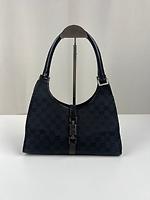 Sac porté épaule Gucci Jackie toile GG noire vintage - Photo 1