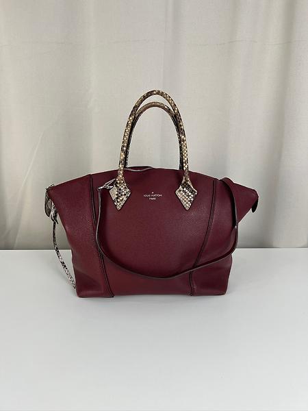 Sac Louis Vuitton Lockit Bordeaux en cuir et anses en Python Reticulatus