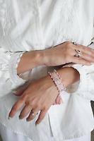 Bracelet Dior en tissu rose avec perles - Photo 2