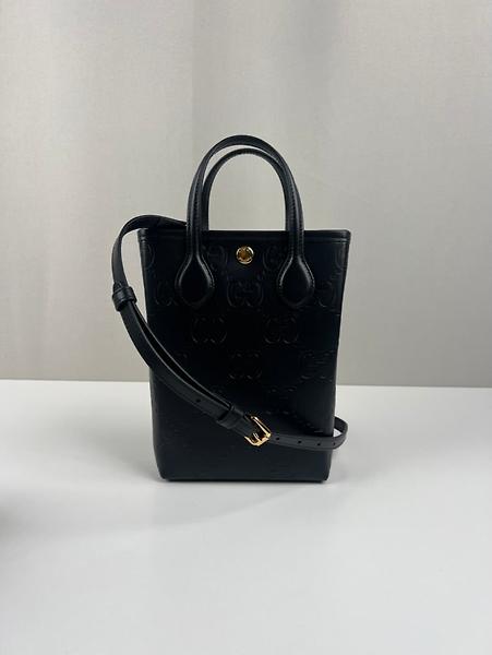 Sac cabas vertical Gucci en cuir noir