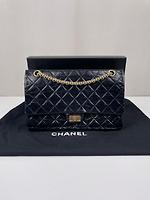 Sac Chanel 2.55 Jumbo en cuir noir bijouterie doré - Photo 4