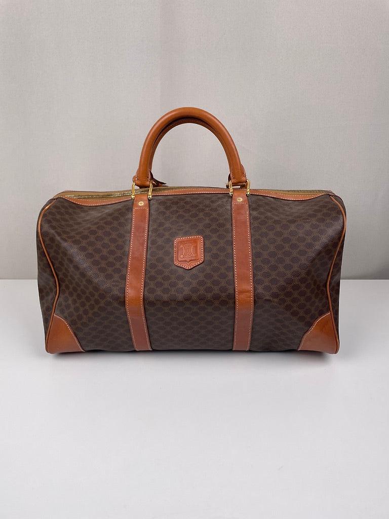 Sac de voyage Céline Boston 45 en toile macadam marron