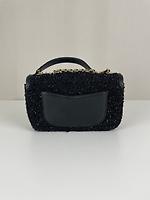 Chanel sac en tweed noir - Photo 5