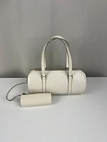 Sac à main Louis Vuitton Soufflot en cuir épi blanc + pochette assortie - Photo 1