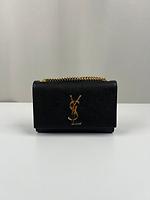 Sac bandoulière Saint Laurent Kate small cuir grainé grain de poudre noir - Photo 1