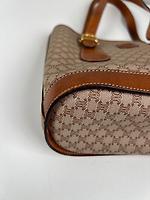 Sac seau Céline en toile macadam beige - Photo 7