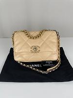 Sac Chanel 19 beige bijouterie dorée - Photo 4