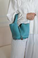 Sac Hermès Picotin 18 Bleu turquoise bijouterie palladium - Photo 2