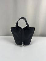 Sac à main Hermès Picotin 18 bleu marine caban avec bijouterie palladium - Photo 1