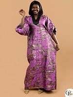 Brocade dress with pearls at the neck - Photo 2