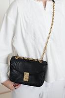 Sac bandoulière Céline C moyen Python Noir - Photo 3