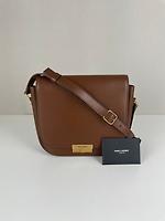 Sac bandoulière Saint Laurent Betty en cuir marron - Photo 3