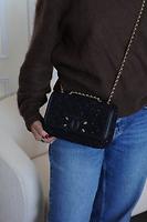 Chanel sac en tweed noir - Photo 3