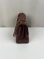 *RARE* Sac porté épaule Chanel Jumbo cuir grainé double logo marron - Photo 7