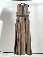 Tunic in woven loincloth and leather - Photo 1