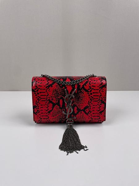 Sac Saint Laurent Kate effet python cuir rouge