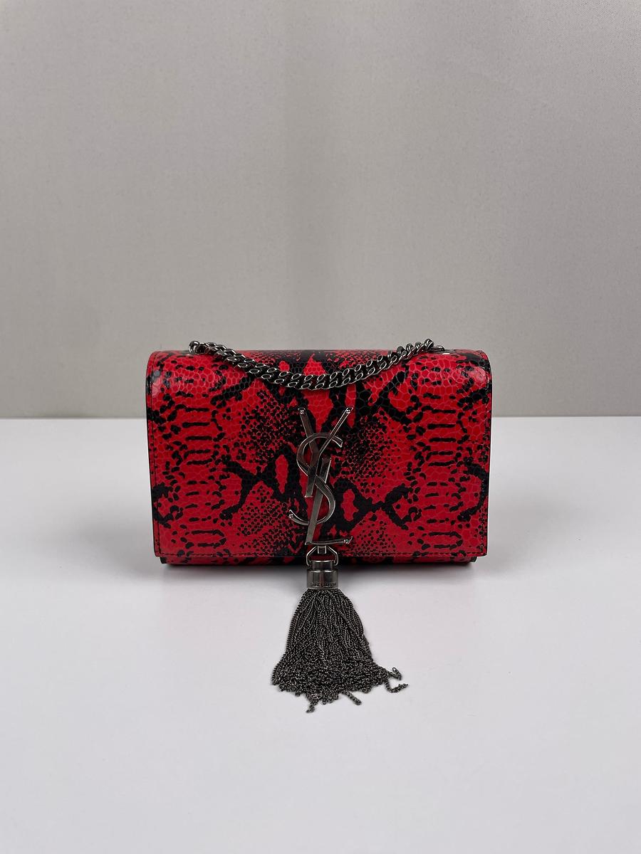 Sac Saint Laurent Kate effet python cuir rouge