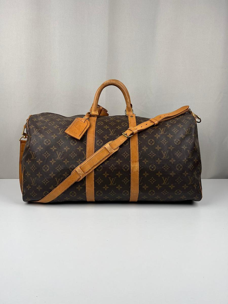 Sac de voyage Keepall 55 Louis Vuitton en toile monogram avec bandoulière