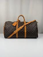 Sac de voyage Keepall 55 Louis Vuitton en toile monogram avec bandoulière - Photo 1