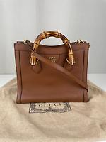 Sac cabas Gucci Diana bambou cuir marron - Photo 4