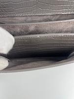 Sac Saint Laurent Sunset moyen en cuir gris embossé - Photo 10