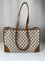 Sac cabas Céline tissu et cuir - Photo 6