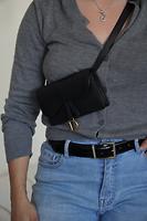 Sac ceinture Dior saddle belt ceinture cuir noir - Photo 3