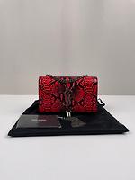 Sac Saint Laurent Kate effet python cuir rouge - Photo 3