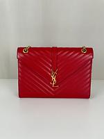 Saint Laurent sac Enveloppe en cuir rouge - Photo 5