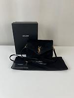 Sac bandoulière Saint Laurent Loulou Toy en velours noir - Photo 1