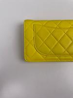 Portefeuille long Chanel cuir jaune - Photo 10