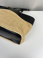 Sac cabas Saint Laurent en raphia et cuir noir - Photo 10